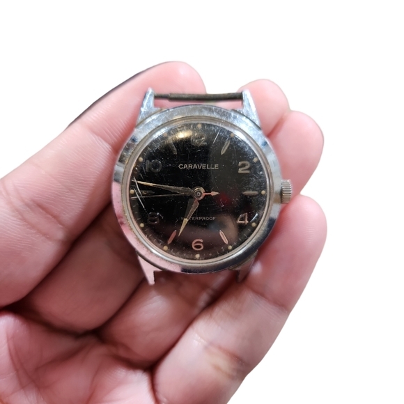 Vtg 1963 Bulova Caravelle Gloss Dial Dress Watch Face Anti-Magnetic Waterproof - Picture 1 of 2